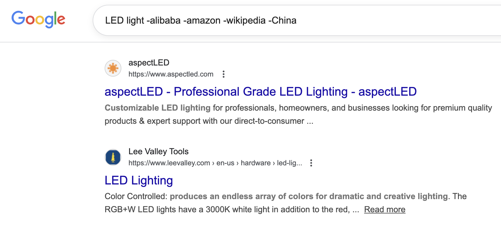 谷歌搜索指令演示